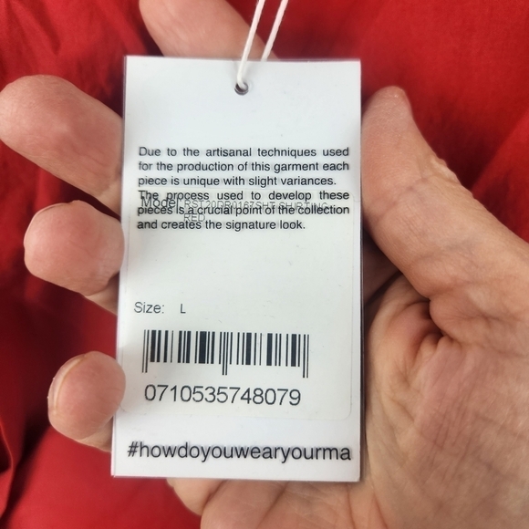 MARQUES Almeida red cotton dress size L BNWT - Picture 7 of 13